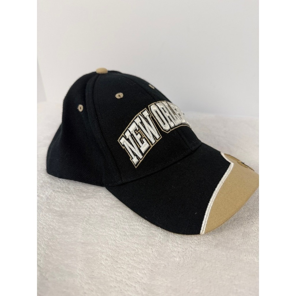 New Orleans Saints NFL Black Adjustable Hat‎ Fleur-de-Lis Logo Cap - Picture 5 of 6